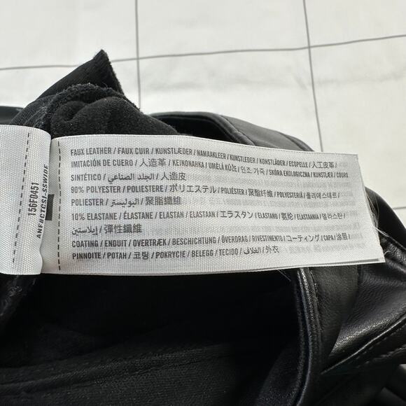 Abercrombie & Fitch Pants Womens 27 Black Curve Love Faux Leather Vegan Straight - Picture 4 of 11